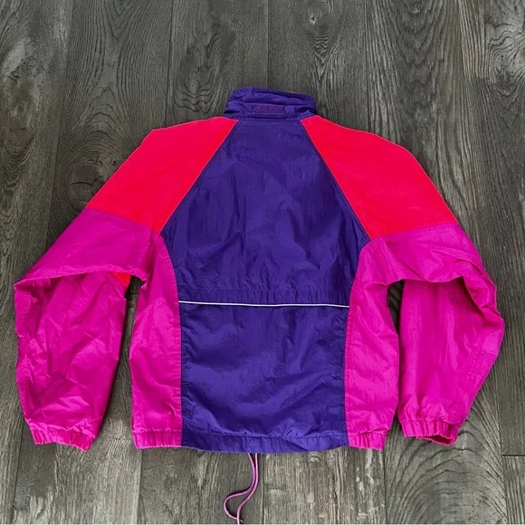 Vintage 80s ASICS MFT Color Block Pullover Windbreaker Track Jacket Size S - Picture 2 of 10